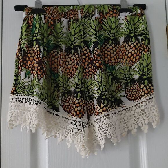 Steezyer  pineapple print  crochet trim sheer  Sz S - Picture 4 of 6